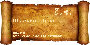 Blaskovics Anna névjegykártya